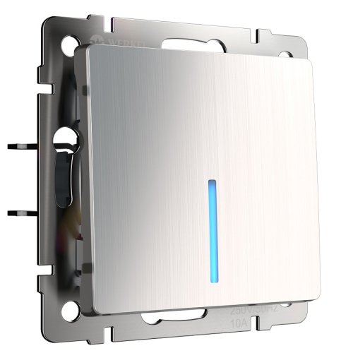 Выключатель с подсветкой без рамки Werkel 1-кл. глянцевый никель картинка